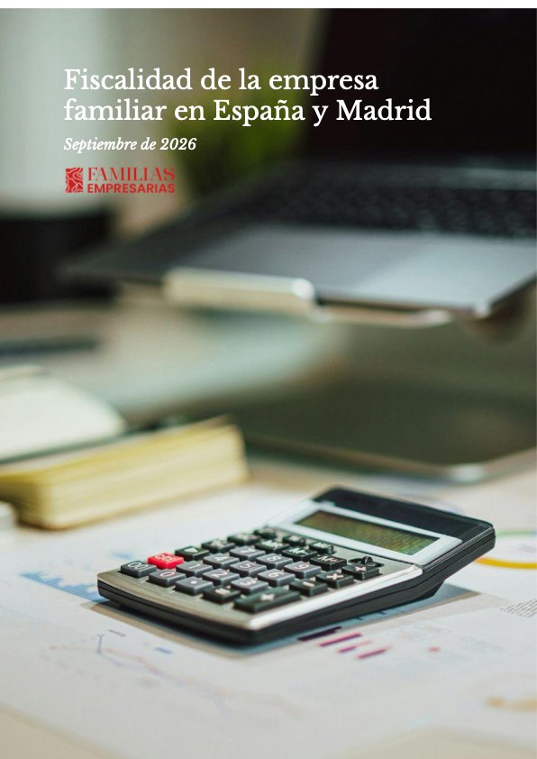 Portada del informe «Fiscalidad de la empresa familiar en España y Madrid»
