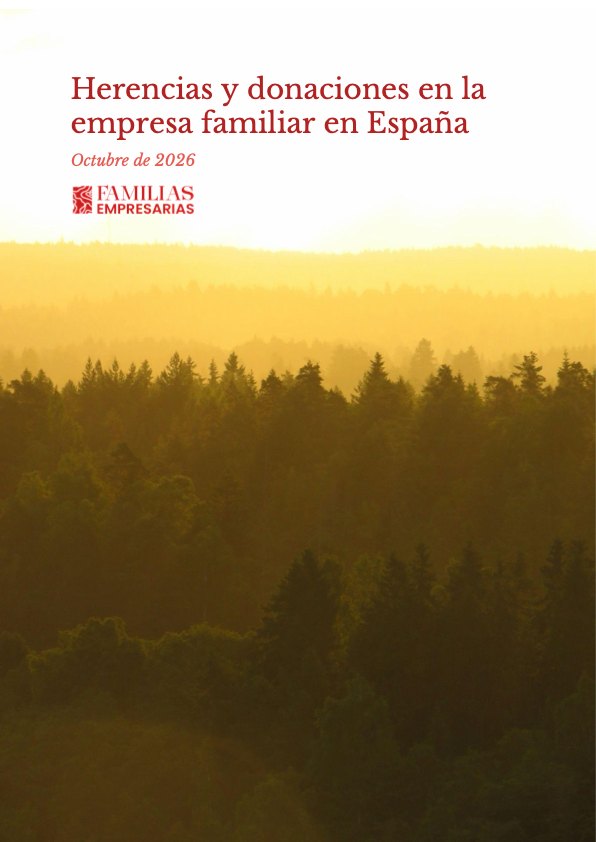 Portada del informe «Herencias y donaciones en la empresa familiar en España»